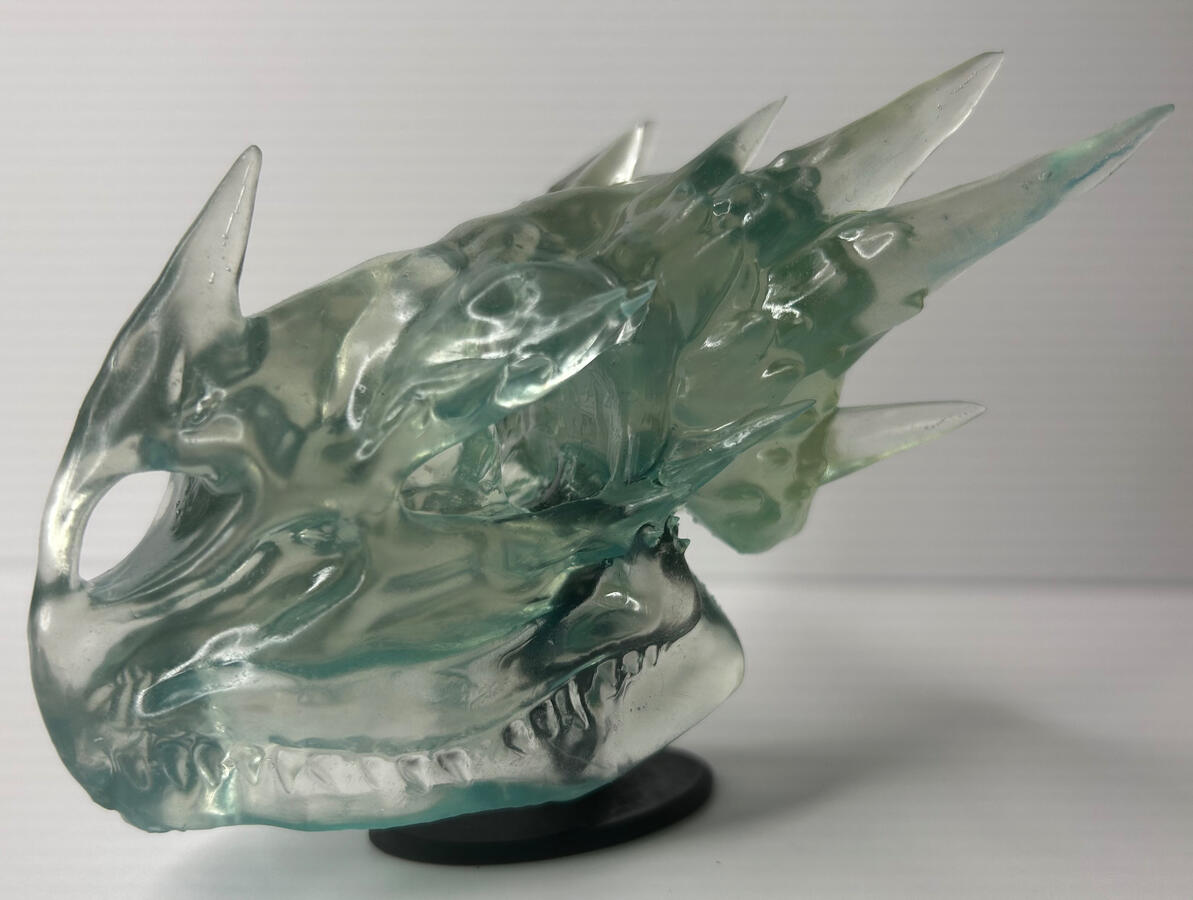 Blue Crystal Dragon Skull
